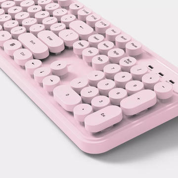 Full Size Round Key Dual Wireless Membrane Keyboard