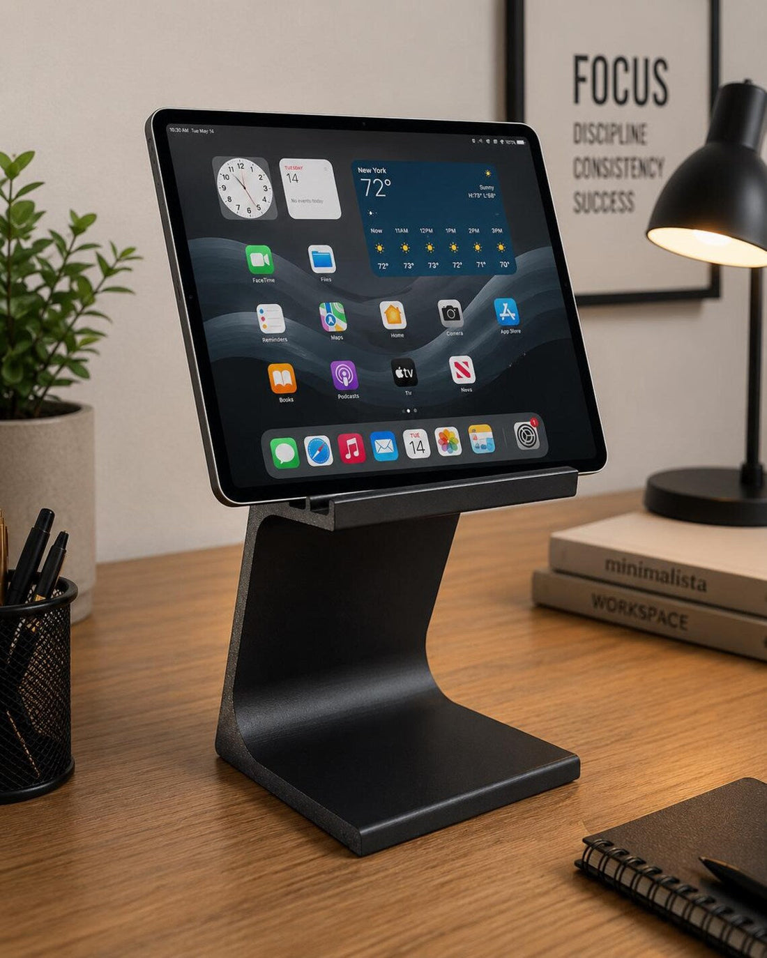 Vertical Minimalist Aluminum Tablet & Notebook Desktop Stand